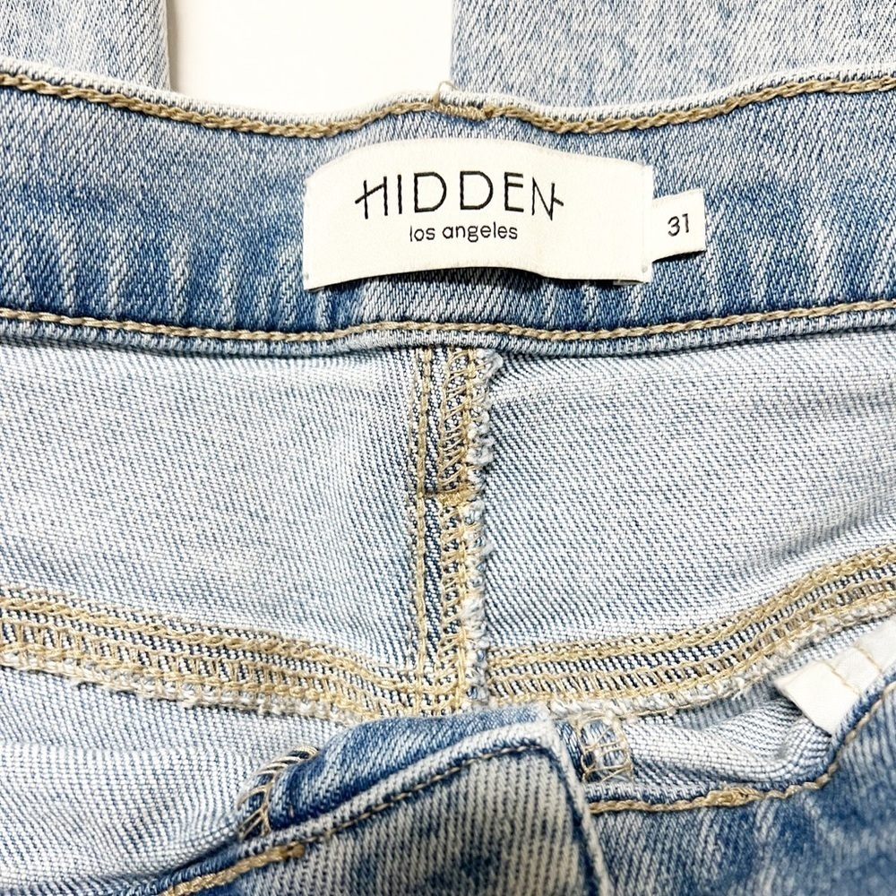 Hidden Los Angeles Womens Light Wash Knee Distressed Dad Logan Jean Size 31 - Picture 7 of 10